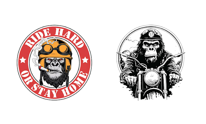 Gig Preview - Create custom biker esport gorilla logo