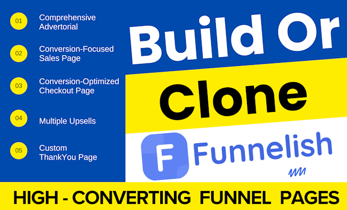 Gig Preview - Build sales funnels, advertorials, and pages with funnelish