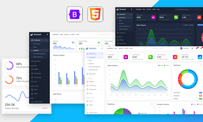 Gig Preview - Provide a responsive HTML admin dashboard template