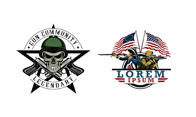 Gig Preview - Create custom skull gun military logo