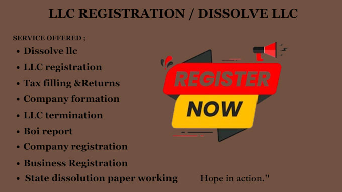 Gig Preview - Dissolve your US llc, llc registration, close ein, itin , company registration