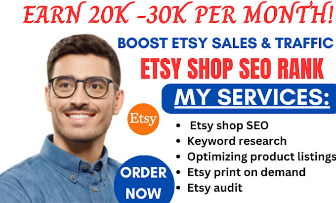 Gig Preview - Optimize etsy shop seo rank and boost etsy sales etsy pod