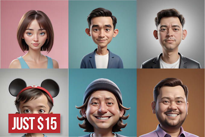 Gig Preview - Make 3d cartoon character with your own face