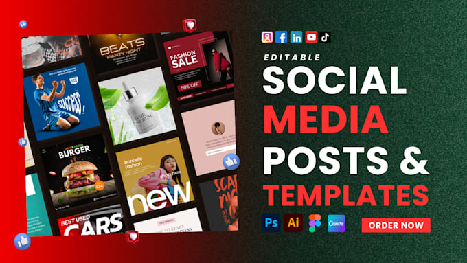 Bestseller - design eye catching social media posts graphics canva templates instagram posts