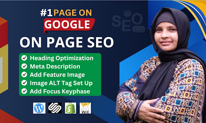 Gig Preview - Do complete on page seo on wordpress, wix, shopify, squarespace website