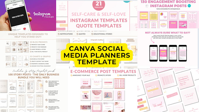 Gig Preview - Provide premade 200 canva social media planner