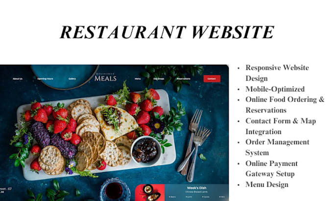 Gig Preview - Create a restaurant website with online menu and order system