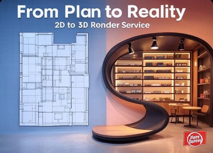 Gig Preview - Autocad 2d to 3d renders bring your architectural plans to life