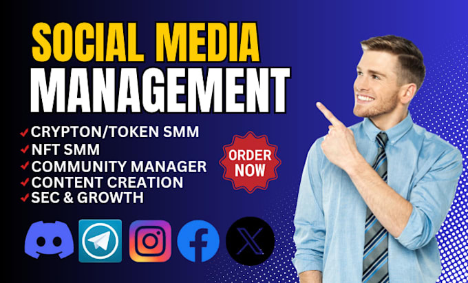 Bestseller - be your nft crypto token social media manager, twitter, discord, instagram, tg