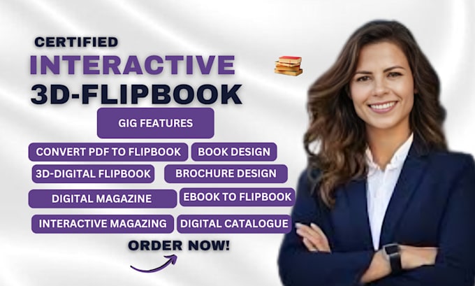 Gig Preview - Convert pdf to flipbook, create interactive ebook to flipbook flip book design