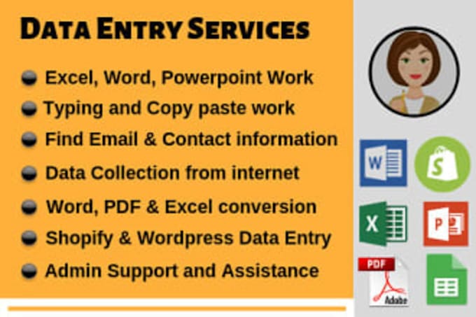 Gig Preview - Do data entry, copy paste, web research, excel data entry, pdf to excel