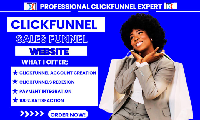 Gig Preview - Do clickfunnels salesfunnel, clickfunnels redesign, clickfunnel integration