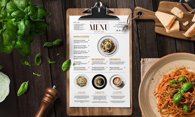 Gig Preview - Design restaurant menu design, food menu, food flyer