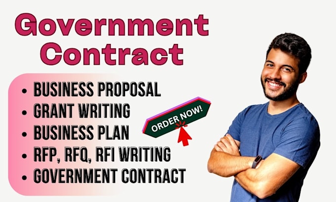 Gig Preview - Research government contract, respond to rfp, rfq, bid proposal writing