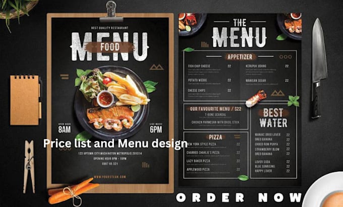 Gig Preview - Design amazing price list, menus, schedules and sell sheet for your business