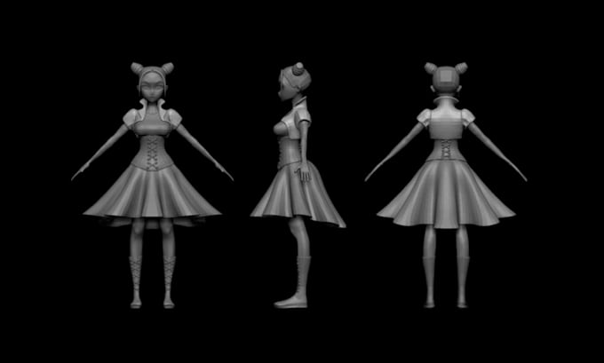 Gig Preview - Do 3d cute anime cartoon character model, anime vtuber vrc model, 3d flexi toy