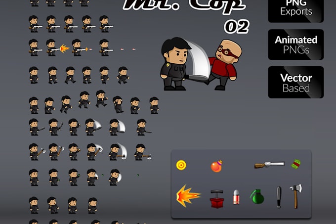 Gig Preview - Do 2d sprite sheet animation 2d pixel sprite sheet character 2d pixel art game