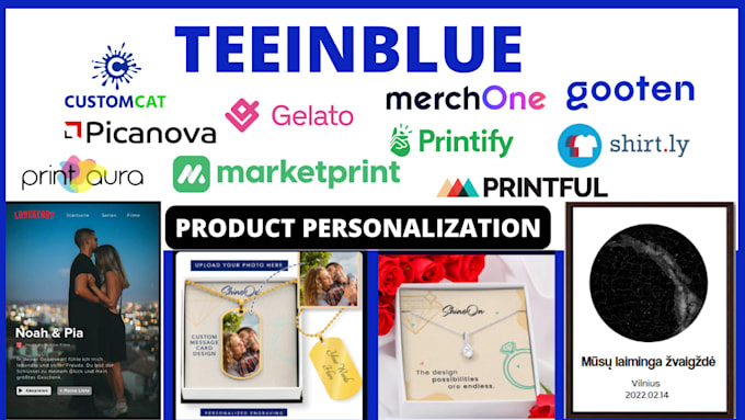 Gig Preview - Configure clipart, map, photo, text in teeinblue product personalizer