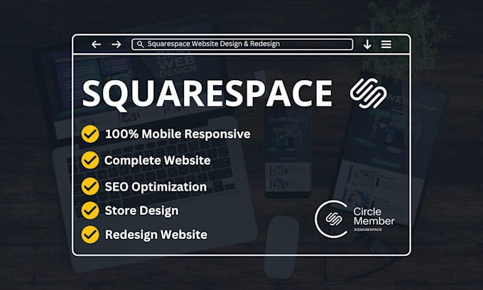 Gig Preview - Do squarespace website design, redesign squarespace website