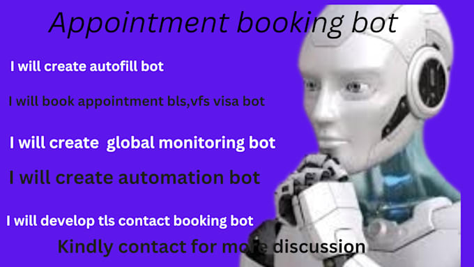 Gig Preview - Develop vfs appointment bot, visa booking bot, bls bot