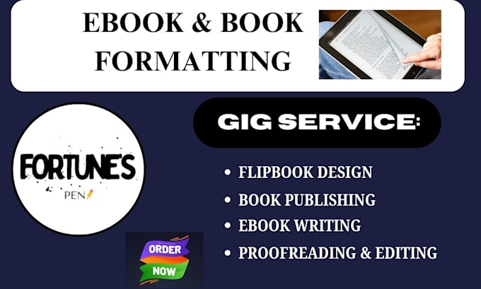 Gig Preview - Do ebook formatting book layout KDP paperback ebook writing ebook publishing