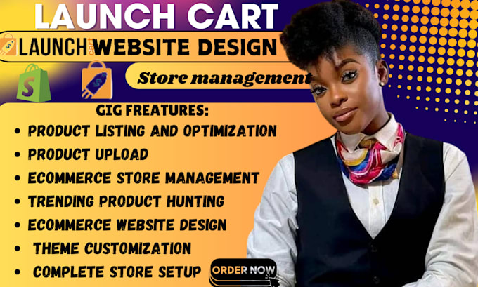 Gig Preview - Setup launch cart, website design product upload