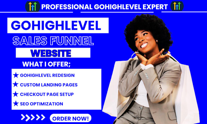 Gig Preview - Redesign your gohighlevel pages,ghl landing pages and ghl checkout setup