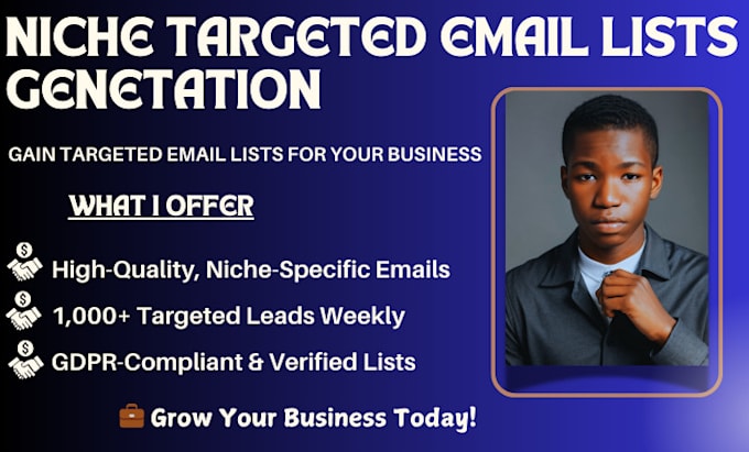 Gig Preview - Scrape verified niche targeted email lists for email campaign