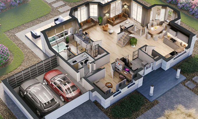 Gig Preview - Create 3d modeling, realistic sketchup, interior, exterior floor plan, rendering