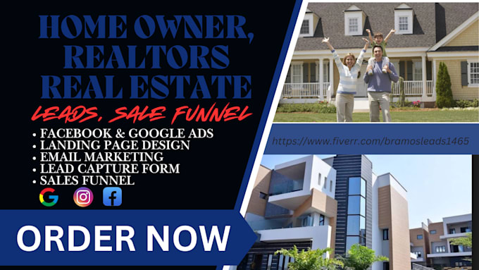 Gig Preview - Generate highly converting fresh home owner leads realtors real estate leads