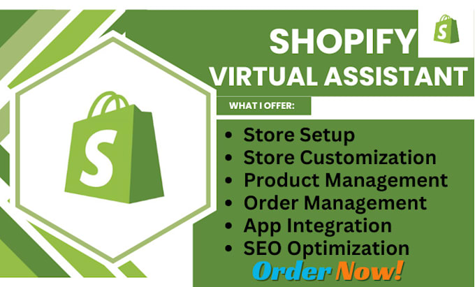 Gig Preview - Be your shopify store assist virtual assistant sales marketing expert