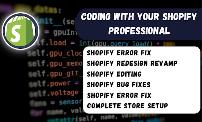 Gig Preview - Fix your shopify store error, revamp, shopify redesign