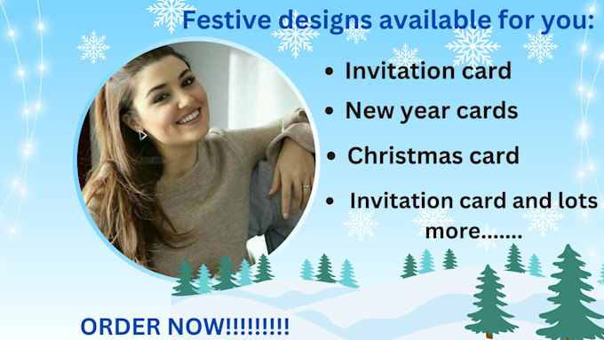 Gig Preview - Design christmas card design, greetings card, flyer, logo, new yr card, banner