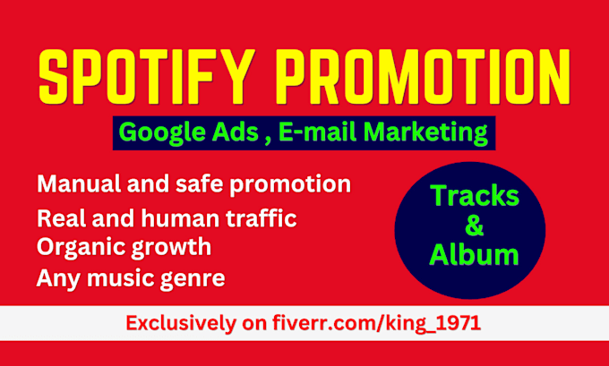 Gig Preview - Do spotify promotion for spotify music tracks by ads