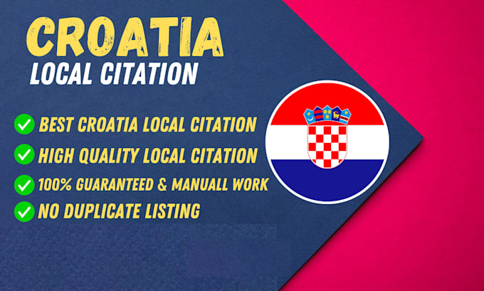 Gig Preview - Do croatia citations for local seo