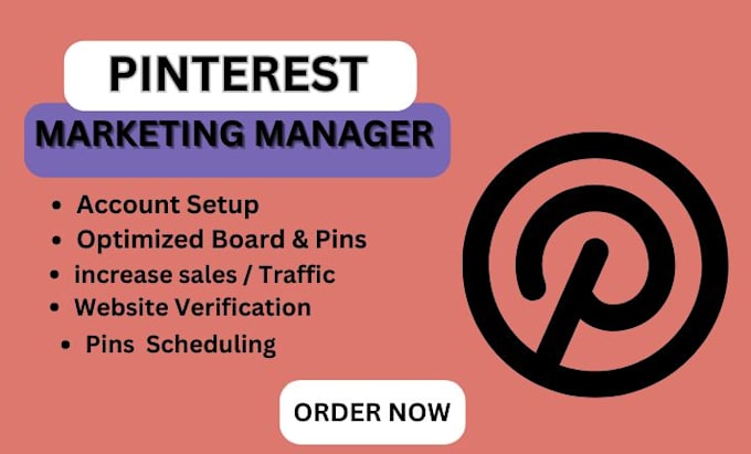 Gig Preview - Be your pinterest marketing manager, design, seo optimized , pins and boards