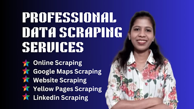 Gig Preview - Offer expert online scraping services for your data needs