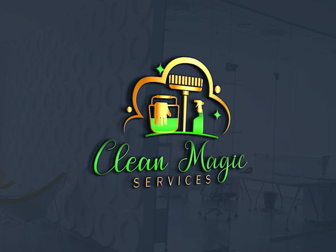 Gig Preview - Design fantastic cleaning service business 3d logo design