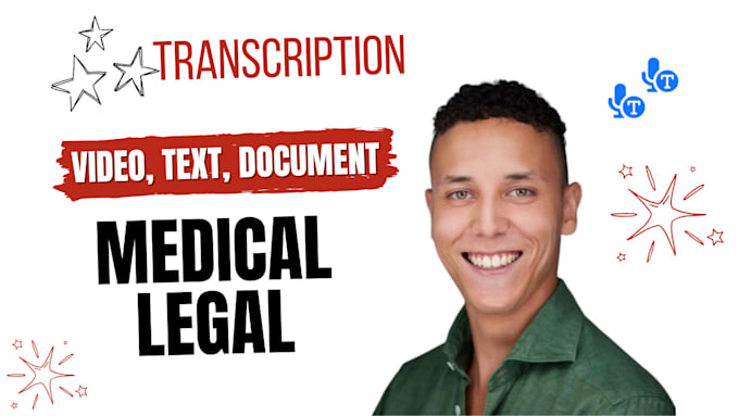 Gig Preview - Transcribe general, medical, legal audio to text or video transcription to text