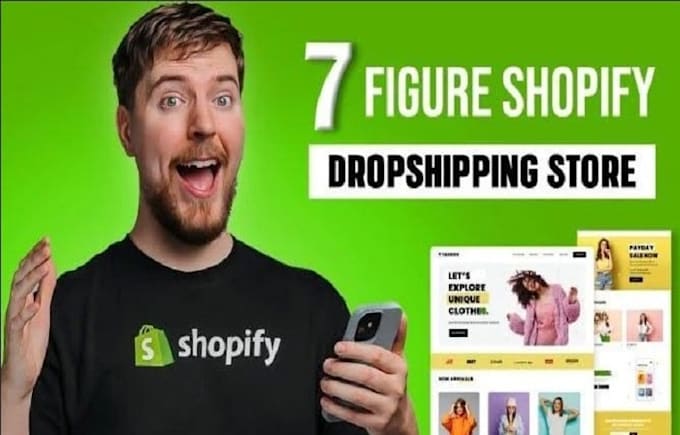 Gig Preview - Create a passive income shopify dropshipping store, redesign shopify website