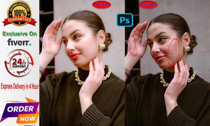 Gig Preview - Do skin retouching end photo retouching image edit fast