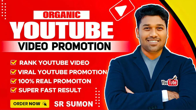 Gig Preview - Do organic youtube video promotion and marketing by social media