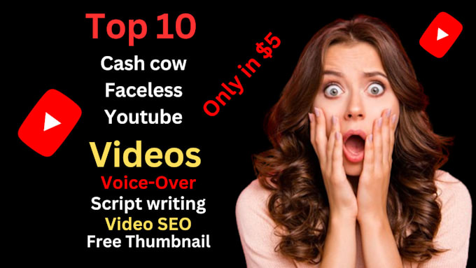 Gig Preview - Create top 10 cash cow videos, faceless vidoes and cash cow youtube videos