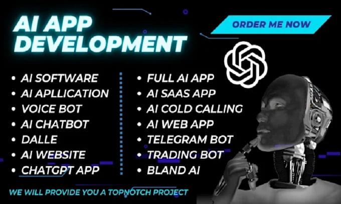 Gig Preview - Develop ai software, ai web application, ai saas, ai chatbot, custom gpt