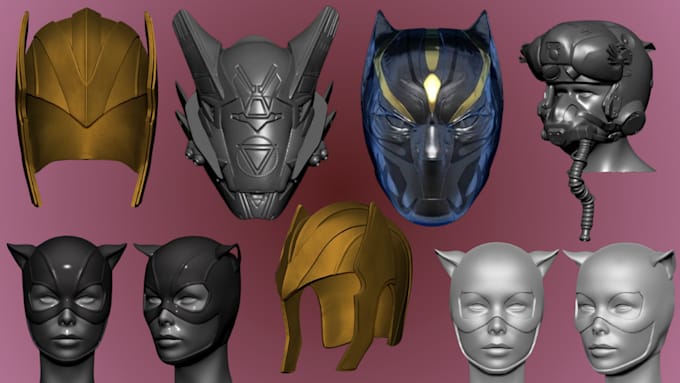 Gig Preview - Sculpt cosplay models mask 3d helmet cosplay prop 3d armor wearable 3d printing