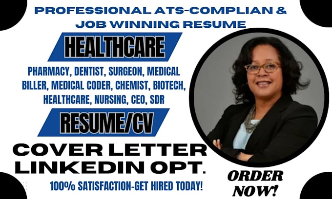 Gig Preview - Professional ats medical coder biller, pharmacy, dentist, surgeon resume writing