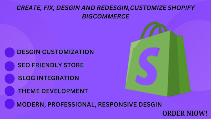 Gig Preview - Create fix customize edit shopify bigcommerce theme and store