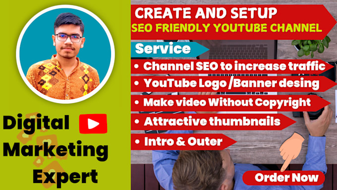 Gig Preview - Create and setup SEO friendly youtube channel, top keywords and tags