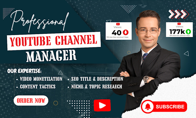 Gig Preview - Be your youtube manager you tube watch times cash cow video cash cow channel