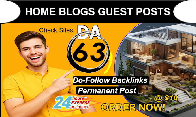 Gig Preview - Do home improvement and home decor guest post with dofollow backlinks